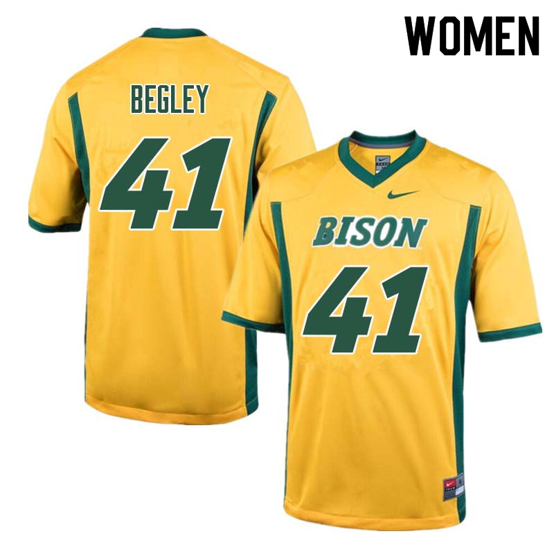 Women #41 Jack Begley North Dakota State Bison College Football Jerseys Sale-Yellow